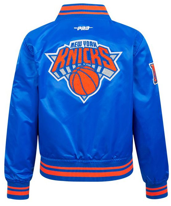 Pro Standard Boys' New York Knicks Blue Ribbed Satin Jacket product image