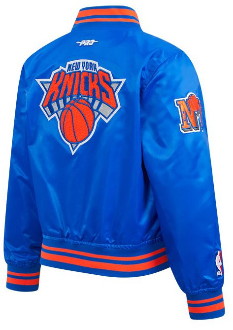Pro Standard Boys' New York Knicks Blue Ribbed Satin Jacket product image