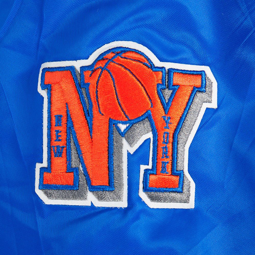Pro Standard Boys' New York Knicks Blue Ribbed Satin Jacket product image