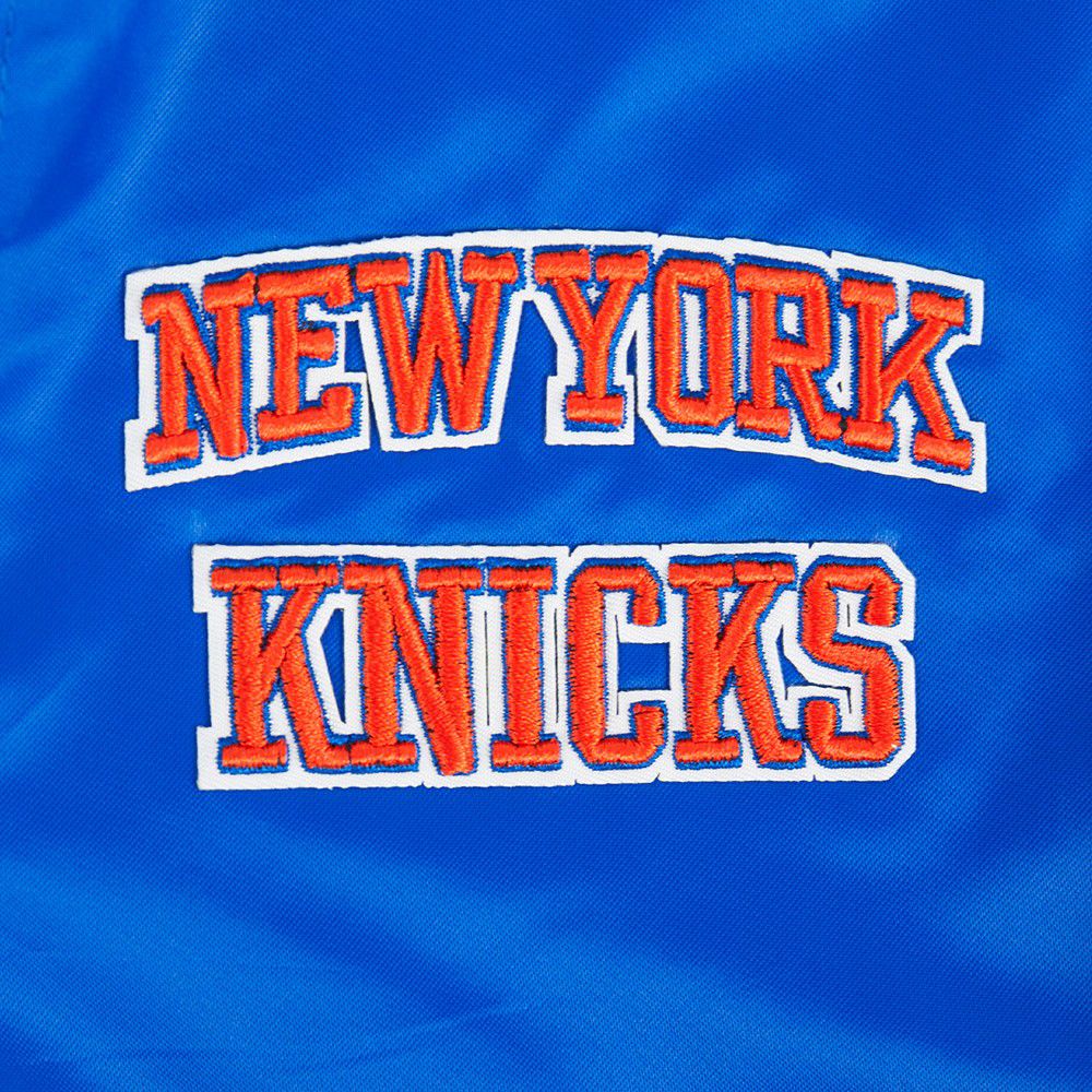 Pro Standard Boys' New York Knicks Blue Ribbed Satin Jacket product image