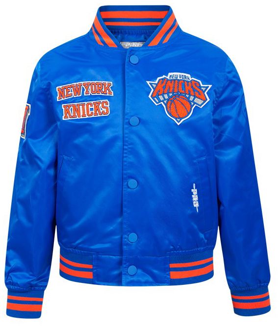 Pro Standard Boys' New York Knicks Blue Ribbed Satin Jacket product image