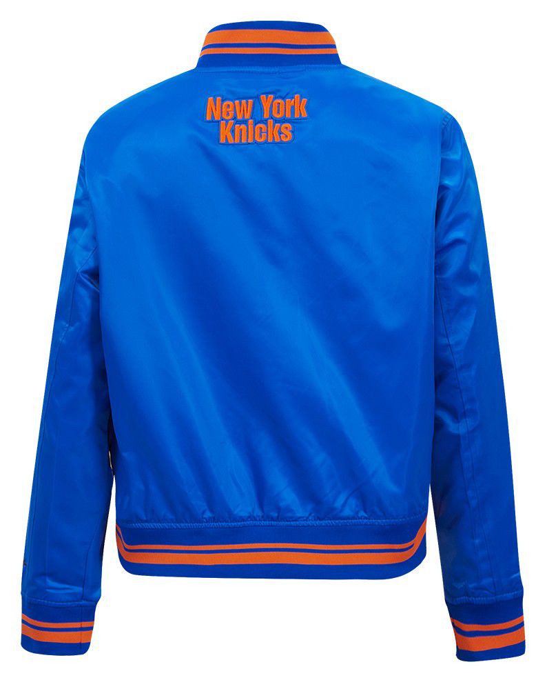 Pro Standard Women's New York Knicks Blue Script Tail Satin Jacket product image