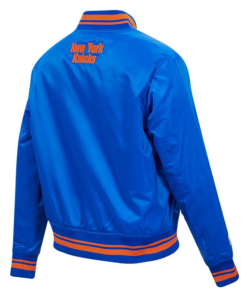 Pro Standard Women's New York Knicks Blue Script Tail Satin Jacket product image