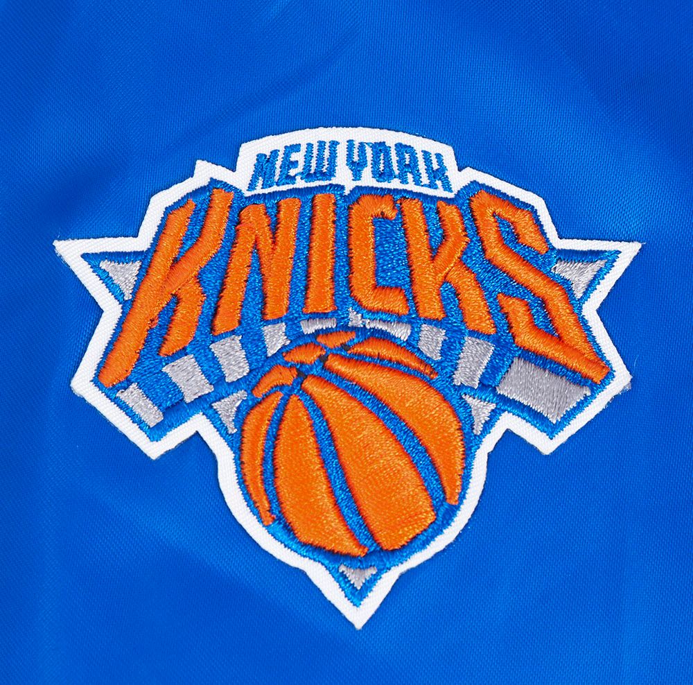 Pro Standard Women's New York Knicks Blue Script Tail Satin Jacket product image