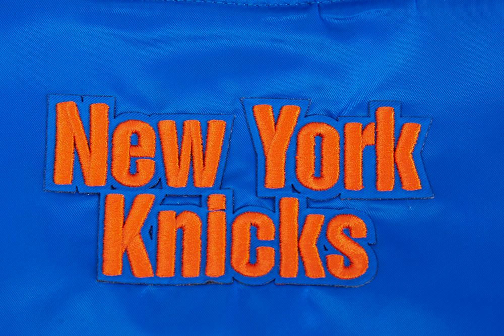 Pro Standard Women's New York Knicks Blue Script Tail Satin Jacket product image