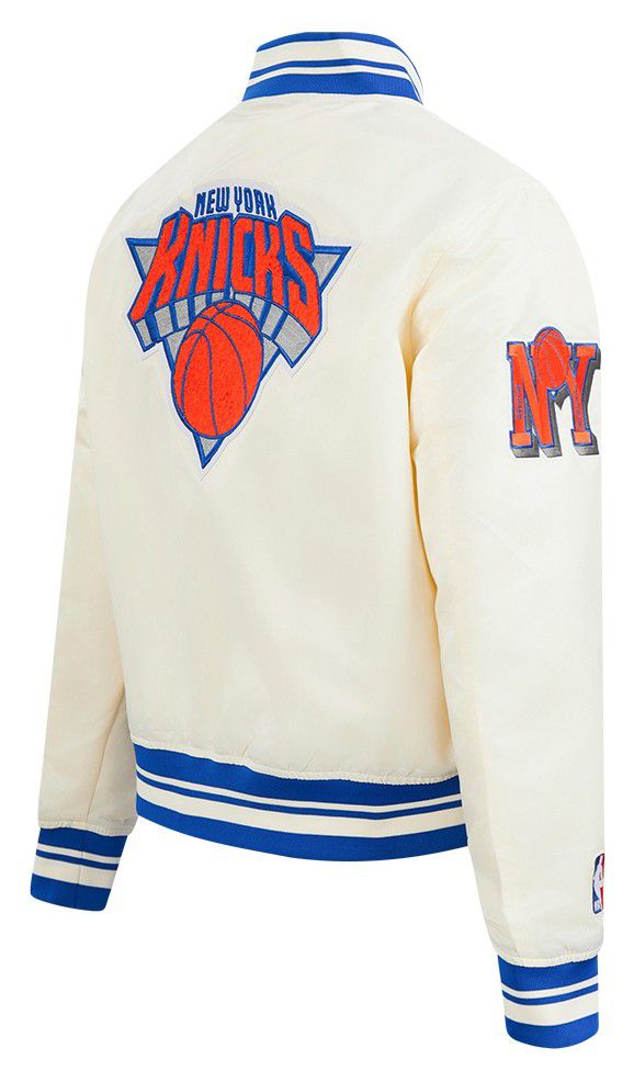 Pro Standard Women's New York Knicks Off White Retro Classic Rib Satin Jacket product image