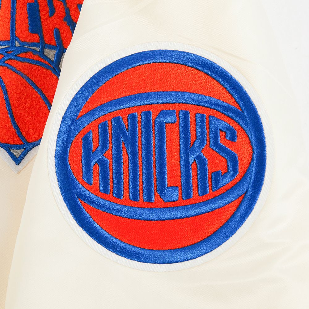 Pro Standard Women's New York Knicks Off White Retro Classic Rib Satin Jacket product image