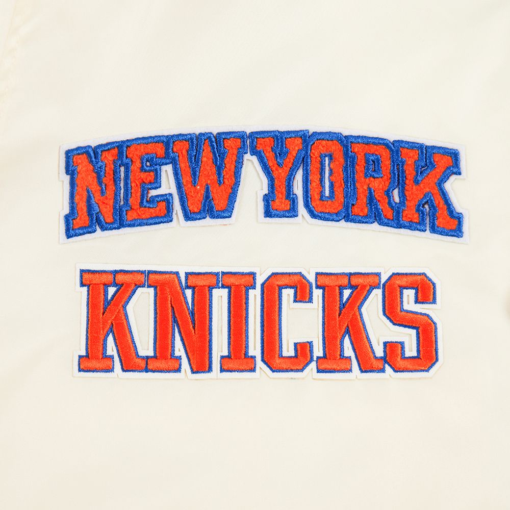 Pro Standard Women's New York Knicks Off White Retro Classic Rib Satin Jacket product image