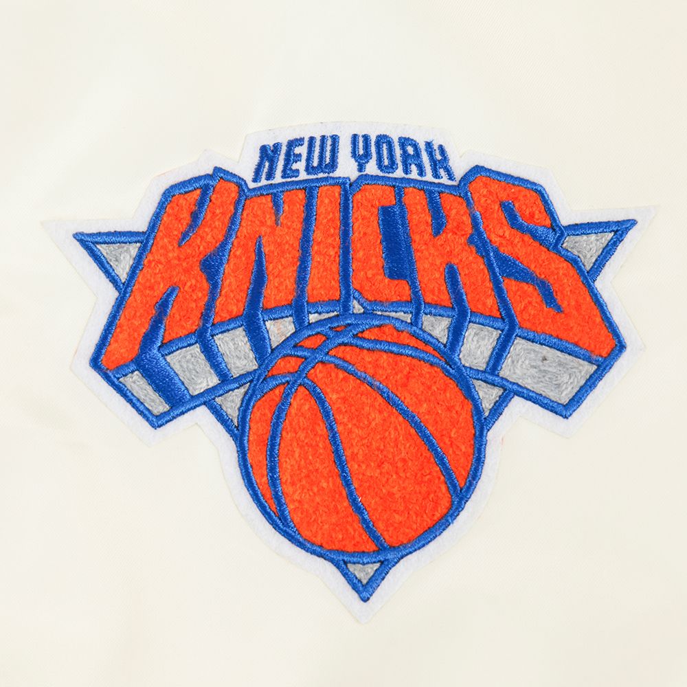 Pro Standard Women's New York Knicks Off White Retro Classic Rib Satin Jacket product image
