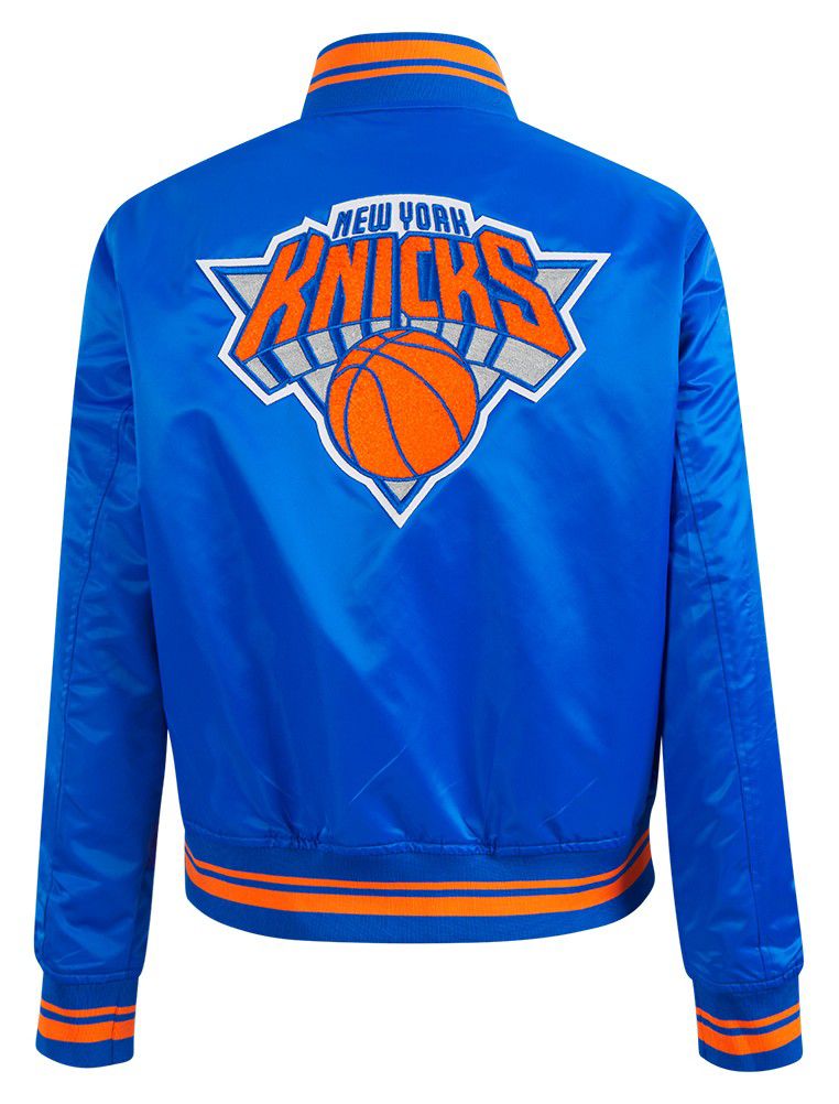 Pro Standard Women's New York Knicks Blue Retro Classic Rib Satin Jacket product image
