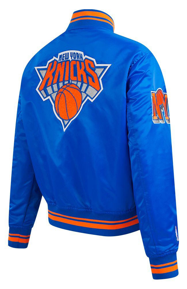 Pro Standard Women's New York Knicks Blue Retro Classic Rib Satin Jacket product image
