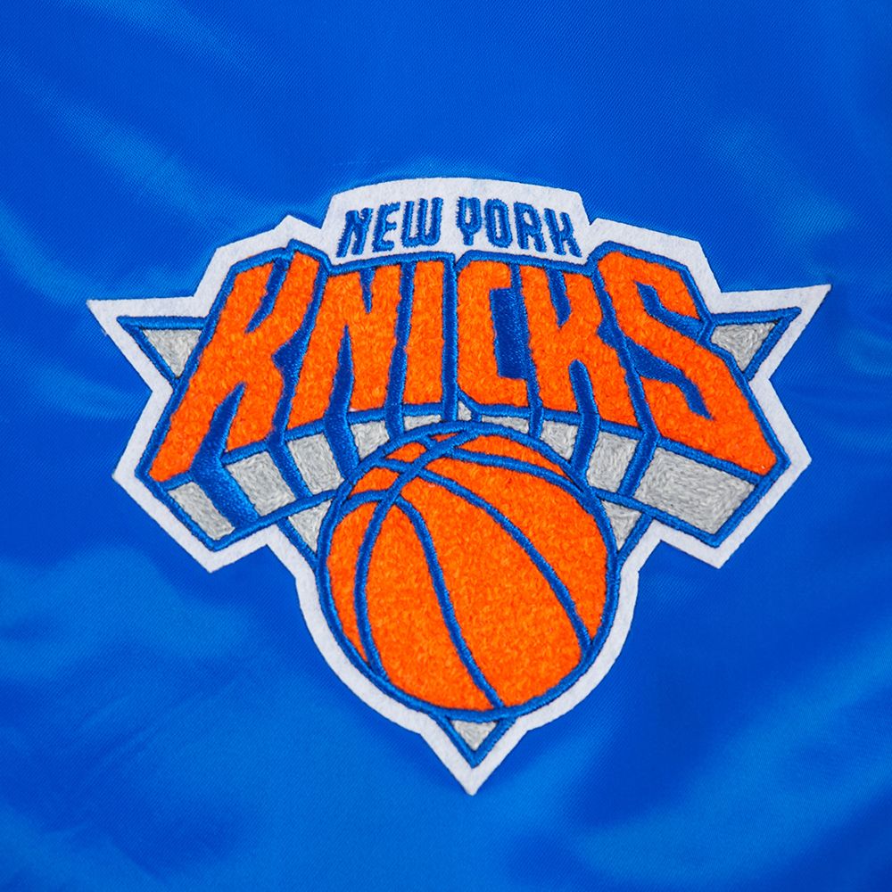Pro Standard Women's New York Knicks Blue Retro Classic Rib Satin Jacket product image
