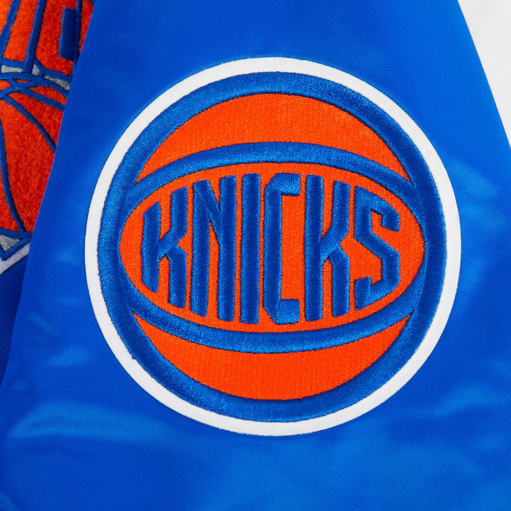 Pro Standard Women's New York Knicks Blue Retro Classic Rib Satin Jacket product image
