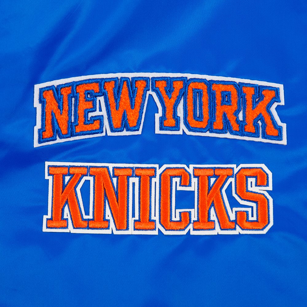 Pro Standard Women's New York Knicks Blue Retro Classic Rib Satin Jacket product image