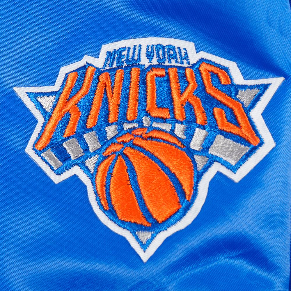 Pro Standard Women's New York Knicks Blue Mash Up Rib Satin Jacket product image