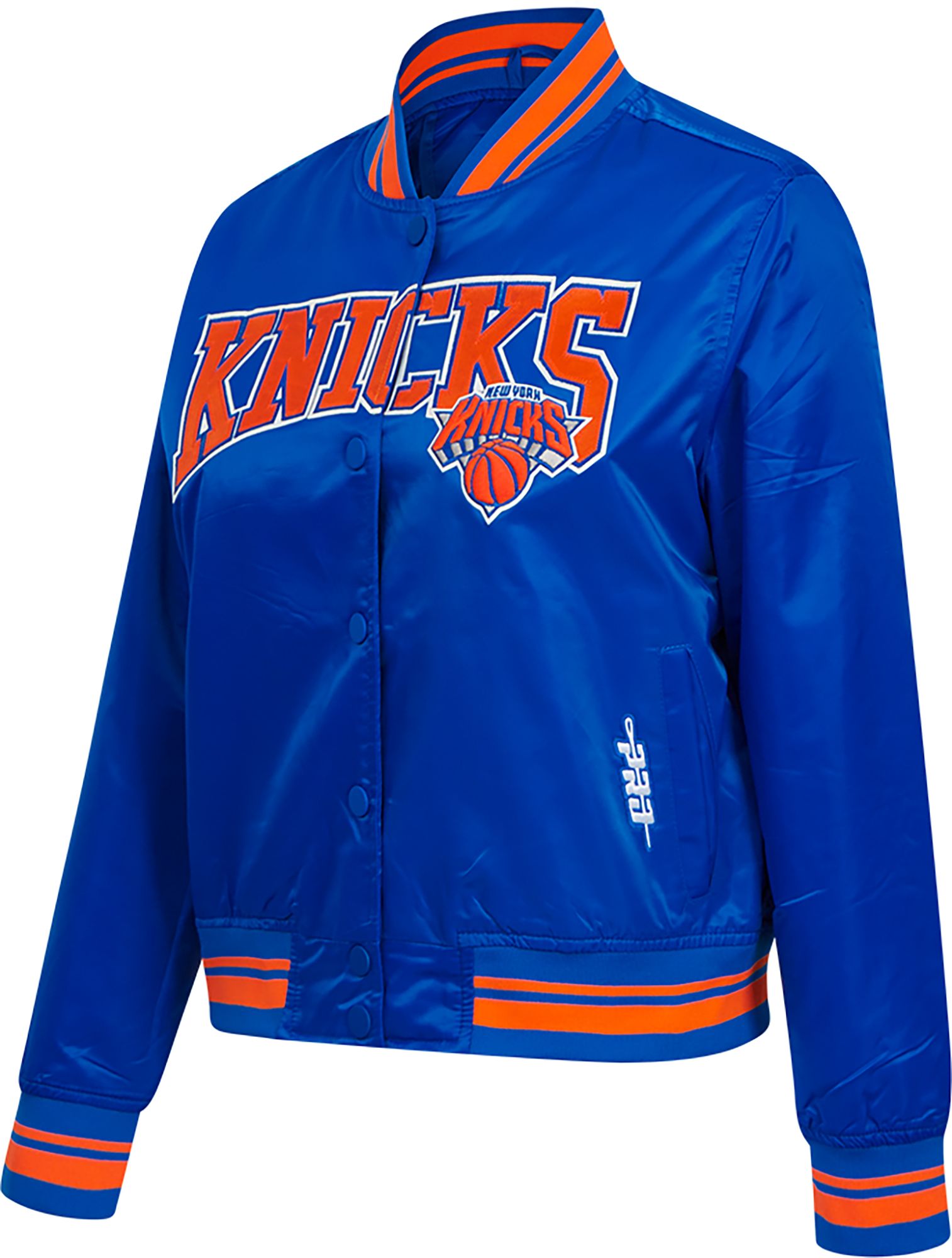 Pro Standard Women's New York Knicks Blue Crest Emblem Full-Zip Satin Jacket product image