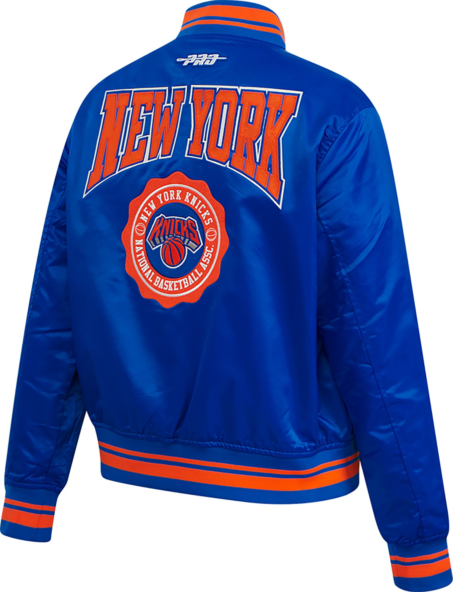 Pro Standard Women's New York Knicks Blue Crest Emblem Full-Zip Satin Jacket product image