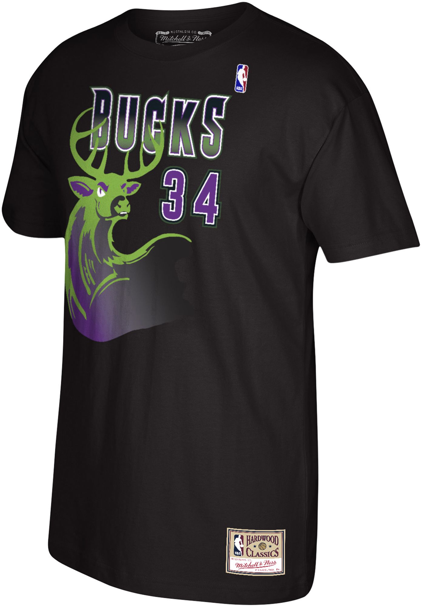 Mitchell & Ness Men's Milwaukee Bucks Ray Allen #34 Black T-Shirt product image