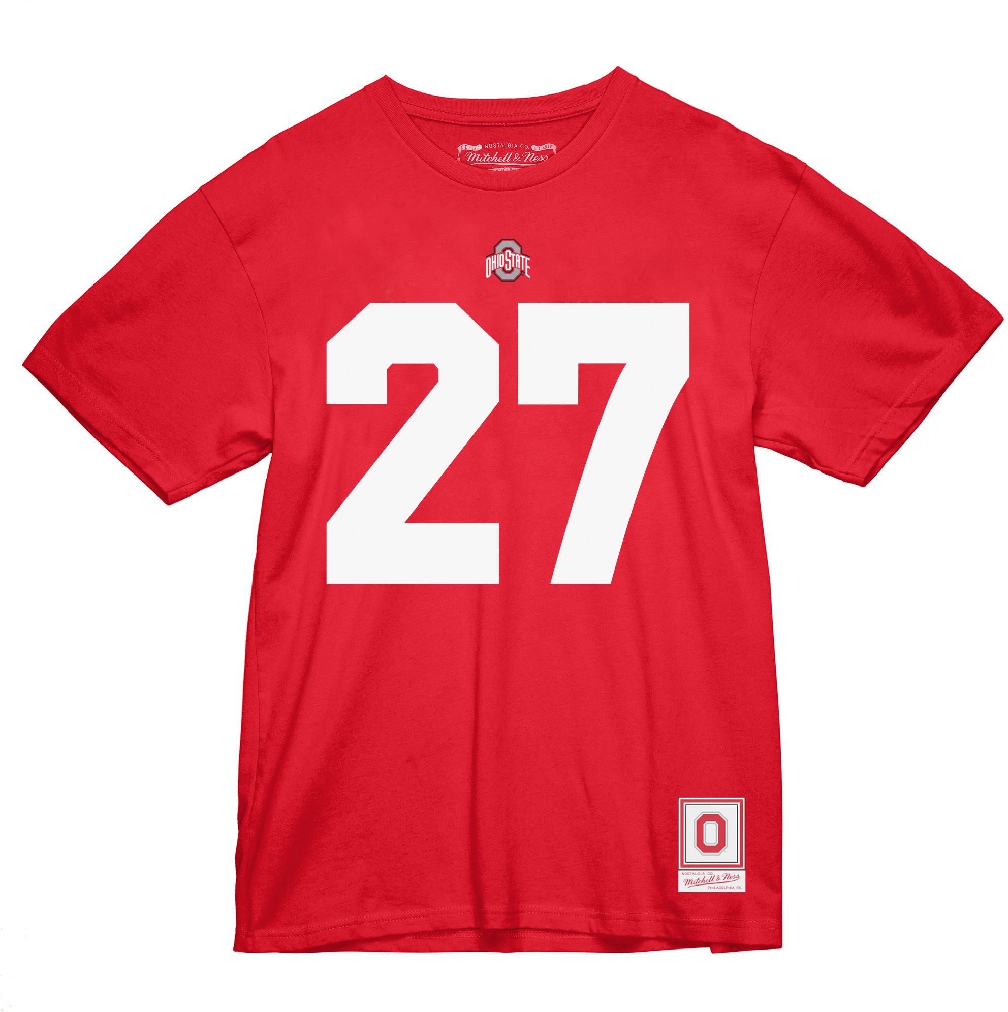 Mitchell & Ness Men's Ohio State Buckeyes Scarlet Eddie George #27 T-Shirt