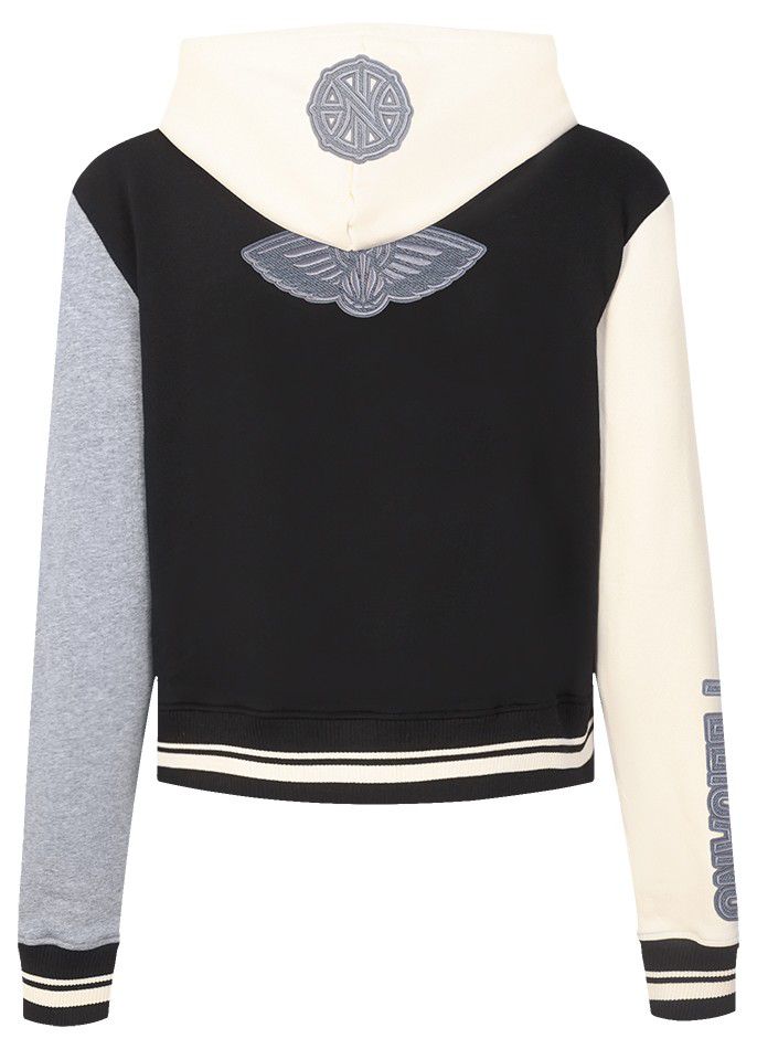 Pro Standard Women's New Orleans Pelicans Black Reverse French Terry Pullover Hoodie product image