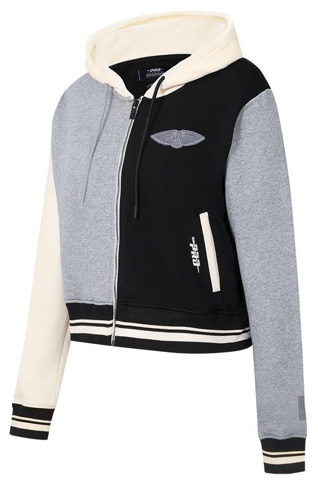 Pro Standard Women's New Orleans Pelicans Black Reverse French Terry Pullover Hoodie product image