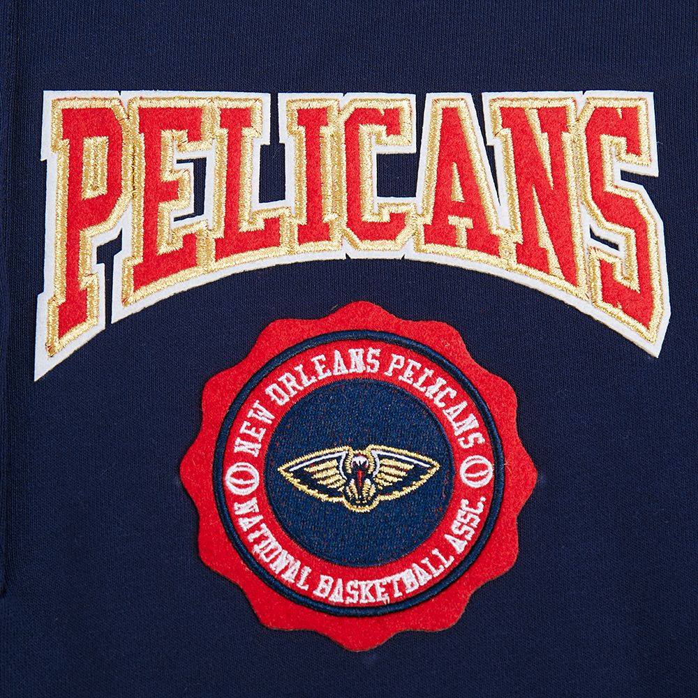 Pro Standard Women's New Orleans Pelicans Navy Crest Emblem Long Sleeve Polo product image