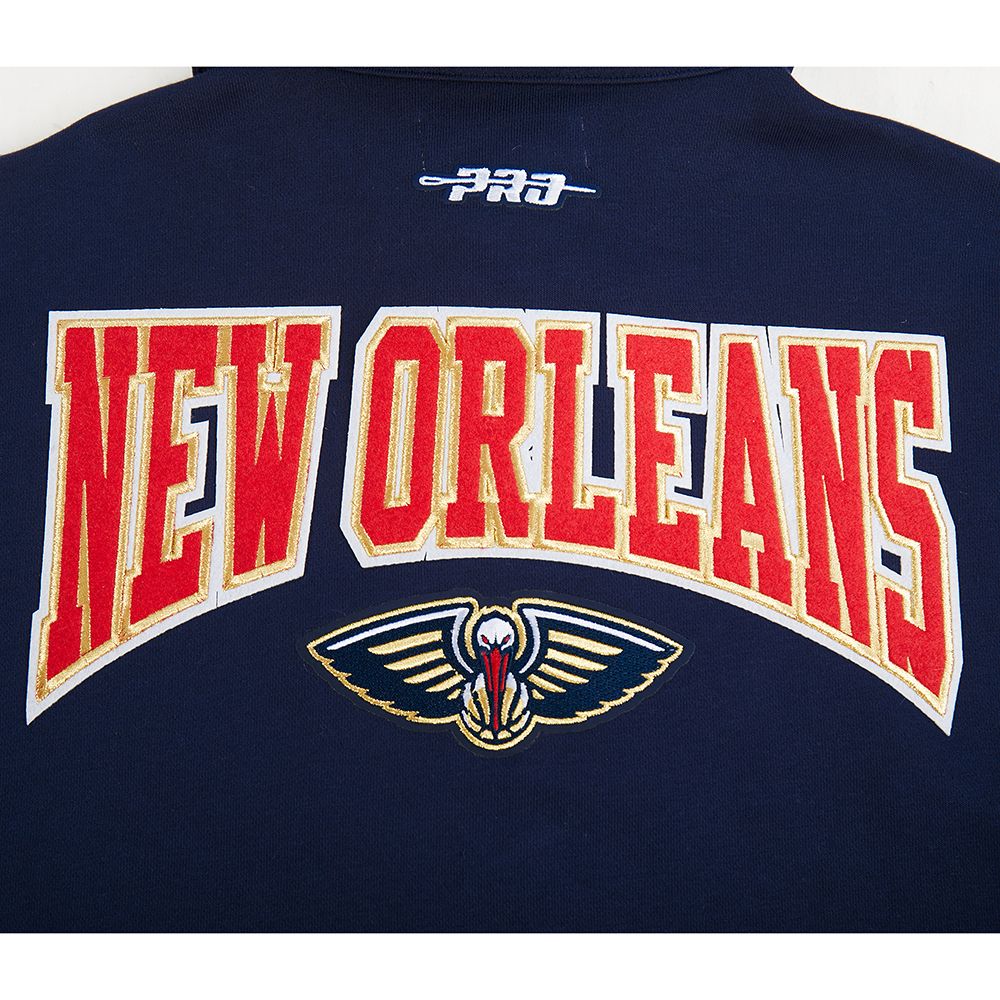Pro Standard Women's New Orleans Pelicans Navy Crest Emblem Long Sleeve Polo product image