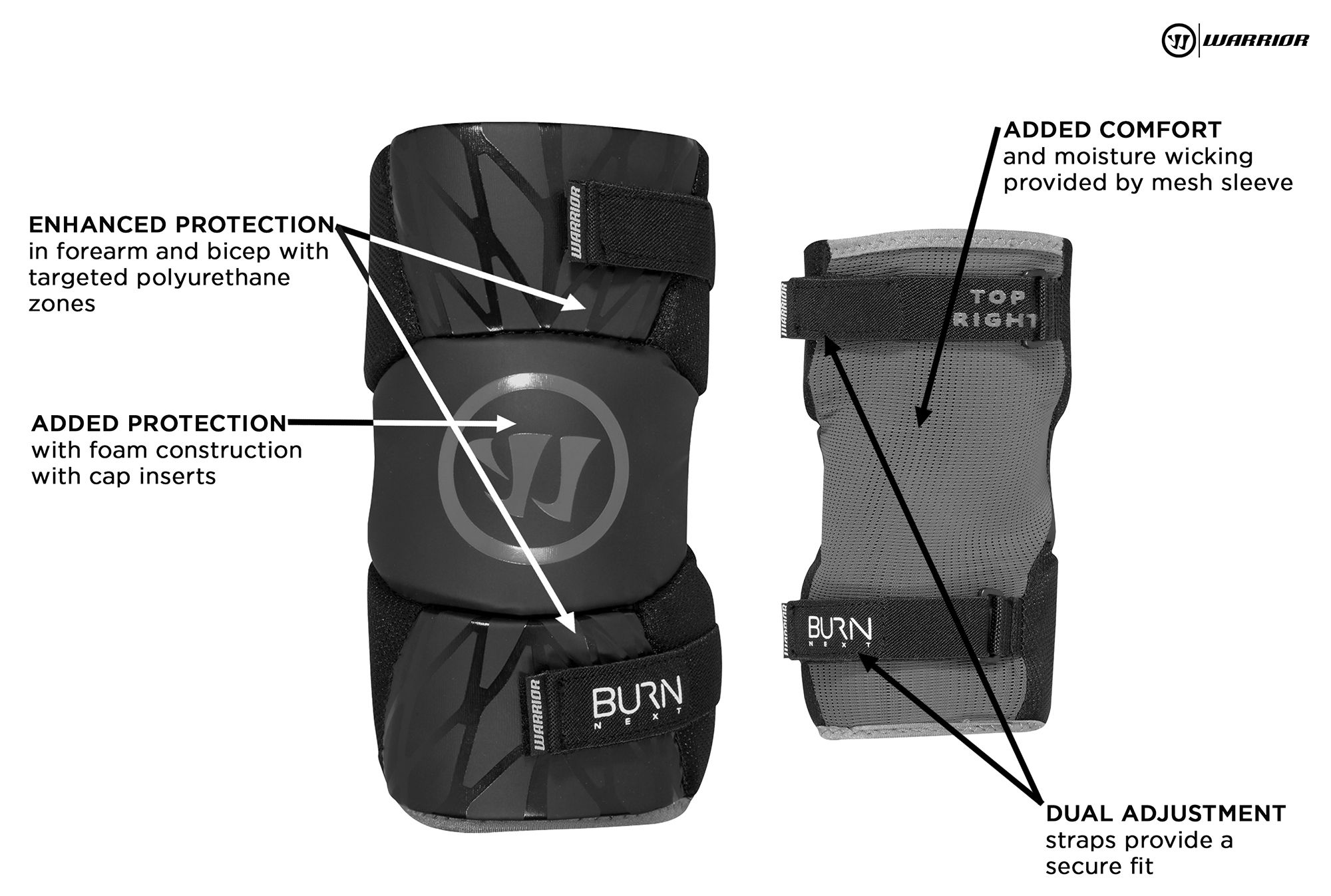 Warrior Youth Burn Next Lacrosse Arm Pads product image