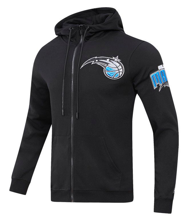 Pro Standard Men's Orlando Magic Black Classic Chenille Full Zip Hoodie product image