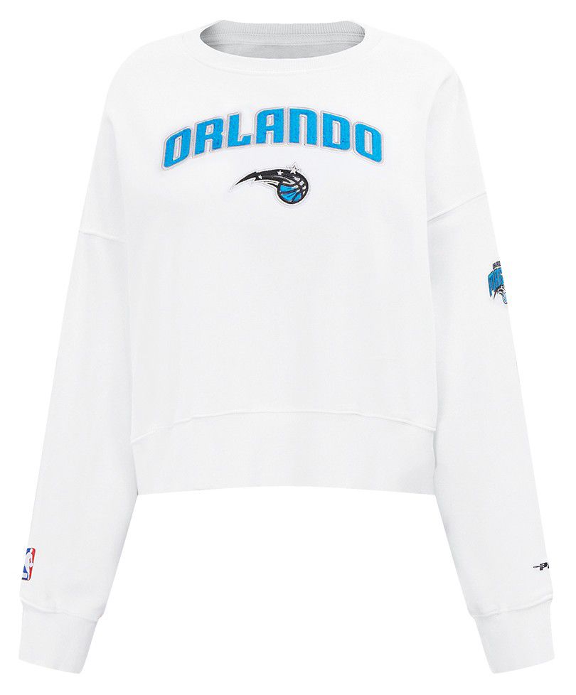 Pro Standard Women's Orlando Magic White Classic Fleece Crewneck Sweatshirt product image