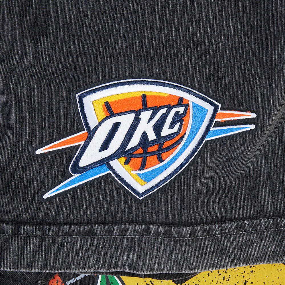 Pro Standard Men's Oklahoma City Thunder Black Fire And Roses Washed T-Shirt product image