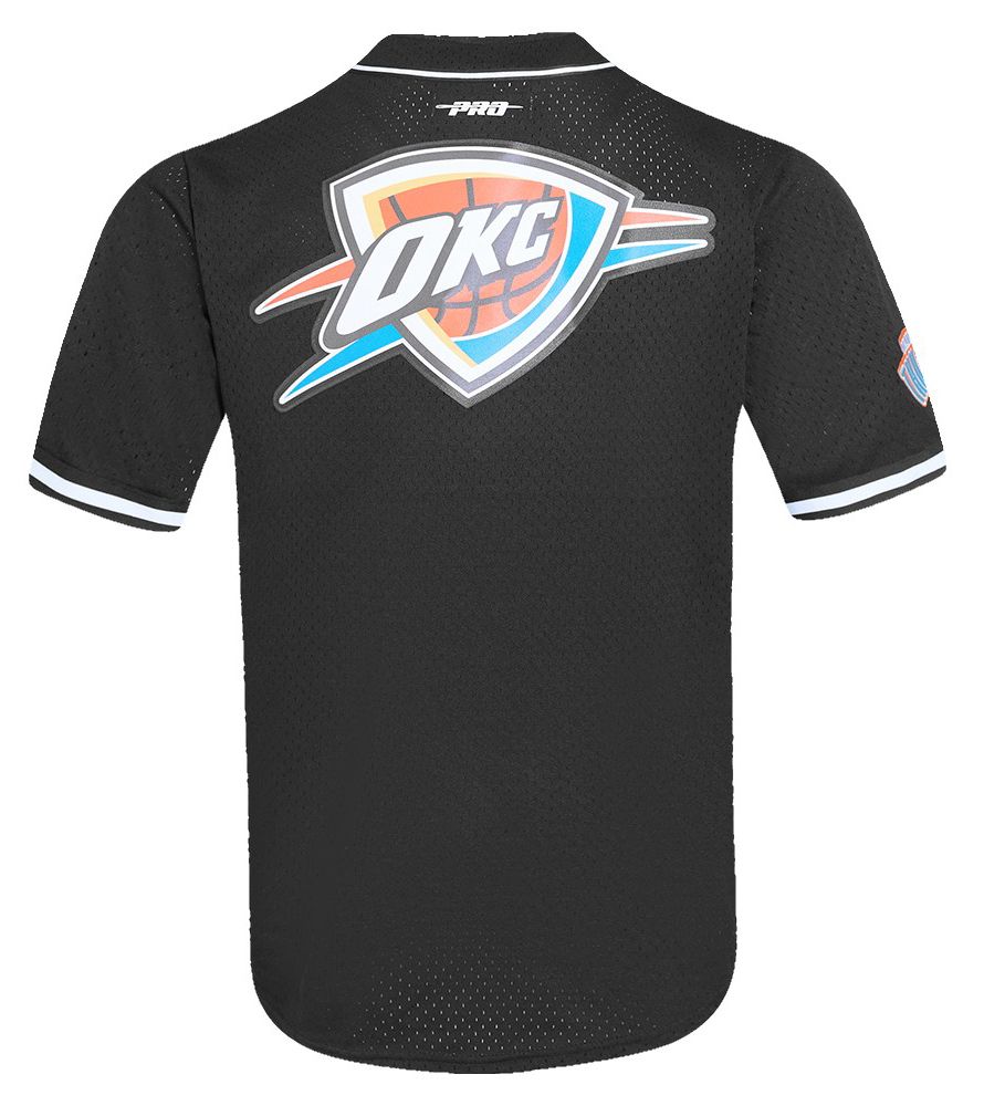Pro Standard Men's Oklahoma City Thunder Black Classic Mesh Button Down Shirt product image