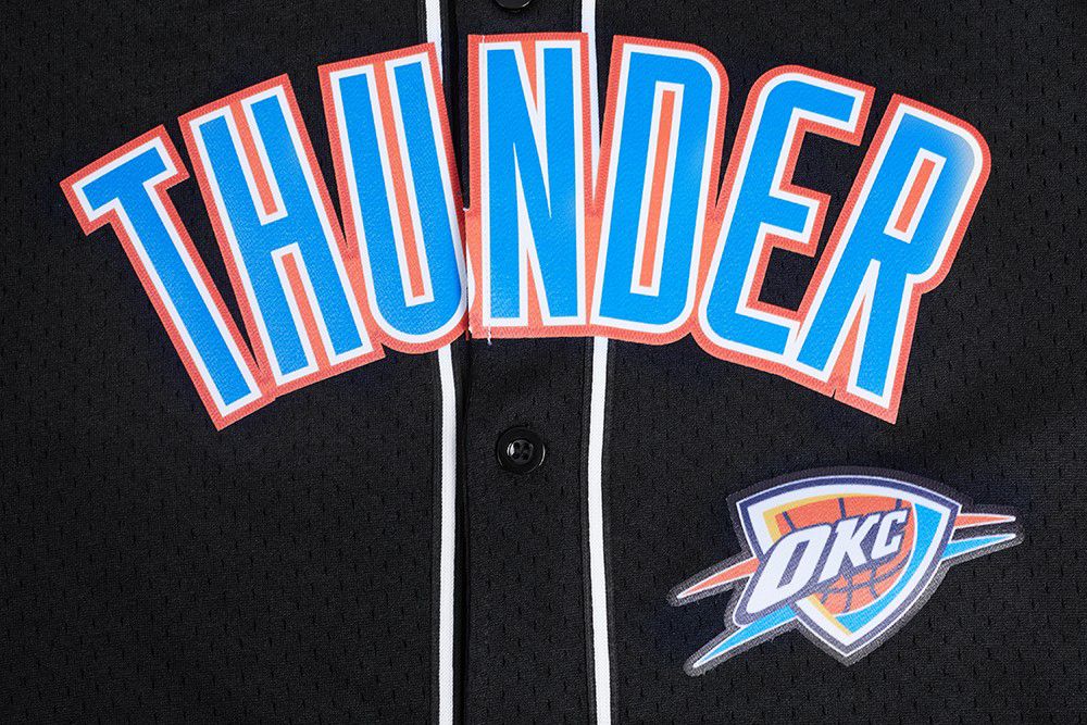 Pro Standard Men's Oklahoma City Thunder Black Classic Mesh Button Down Shirt product image