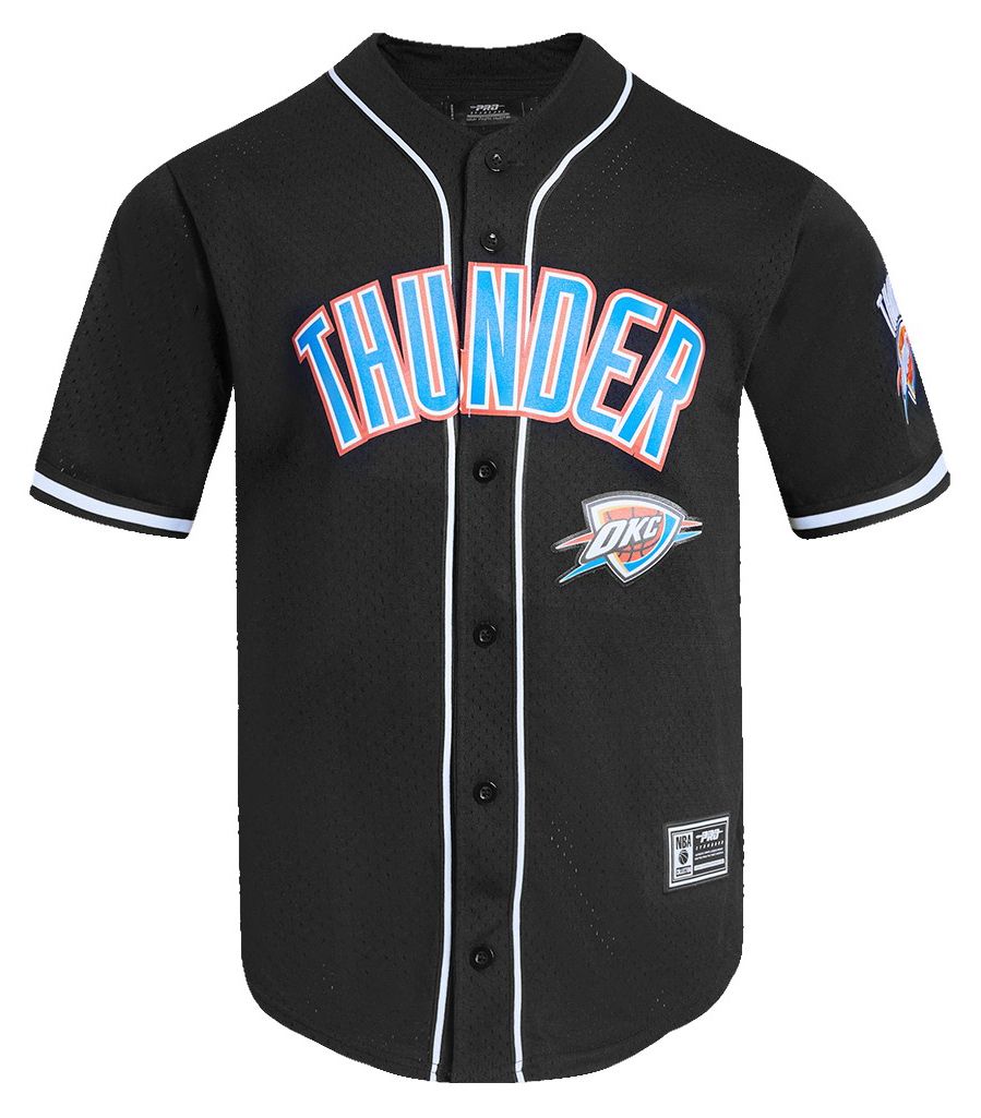 Pro Standard Men's Oklahoma City Thunder Black Classic Mesh Button Down Shirt product image