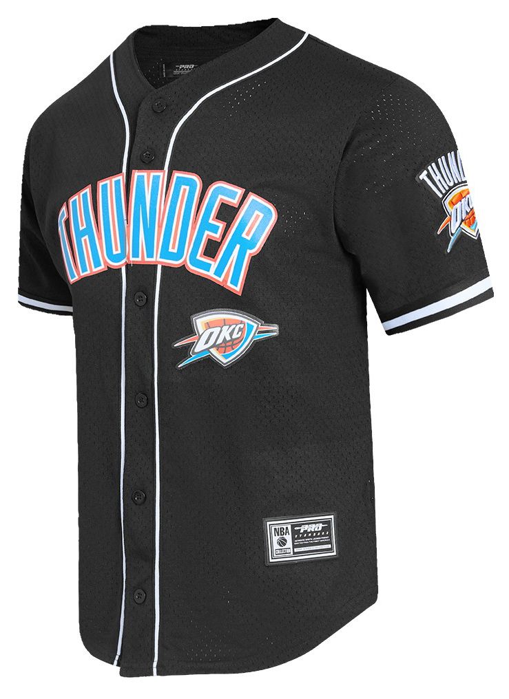 Pro Standard Men's Oklahoma City Thunder Black Classic Mesh Button Down Shirt product image