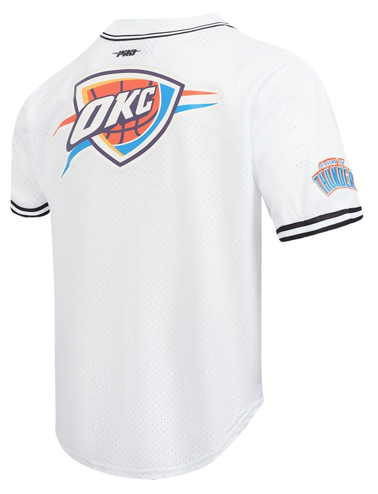 Pro Standard Men's Oklahoma City Thunder White Classic Mesh Button Down Shirt product image