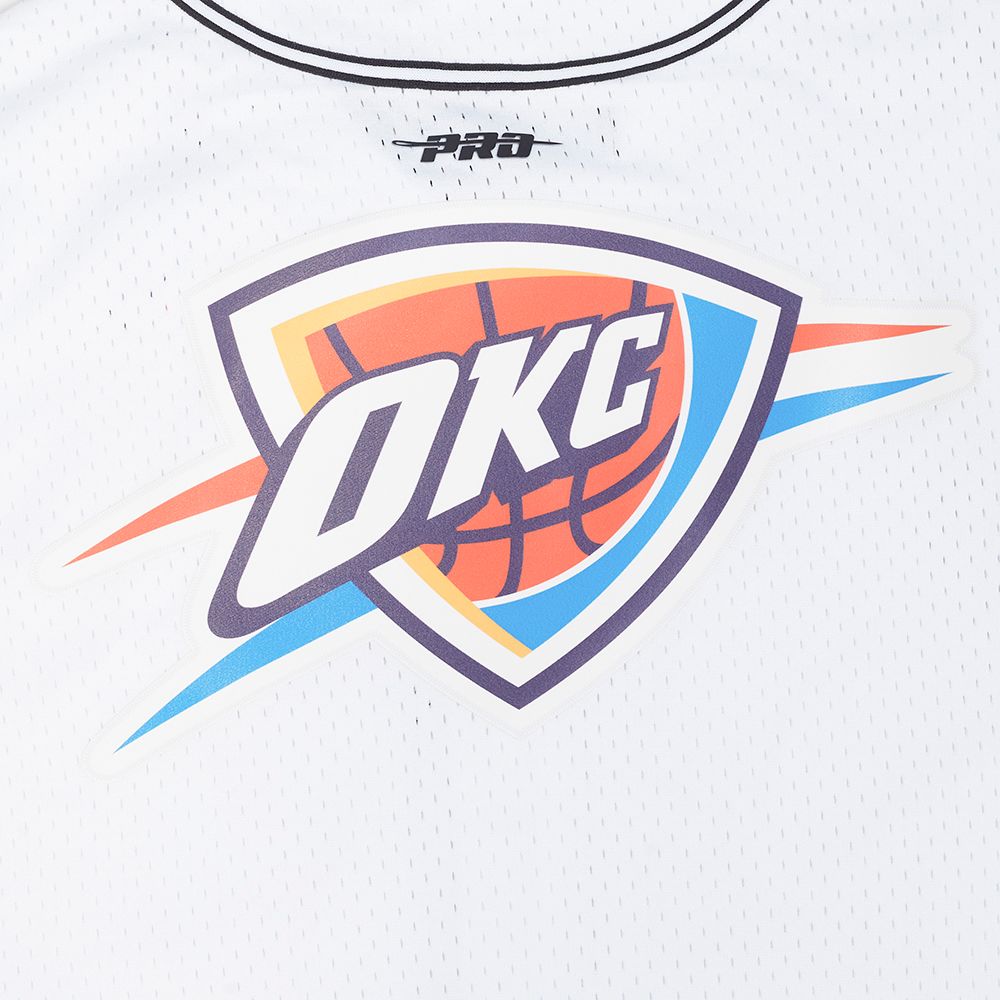 Pro Standard Men's Oklahoma City Thunder White Classic Mesh Button Down Shirt product image