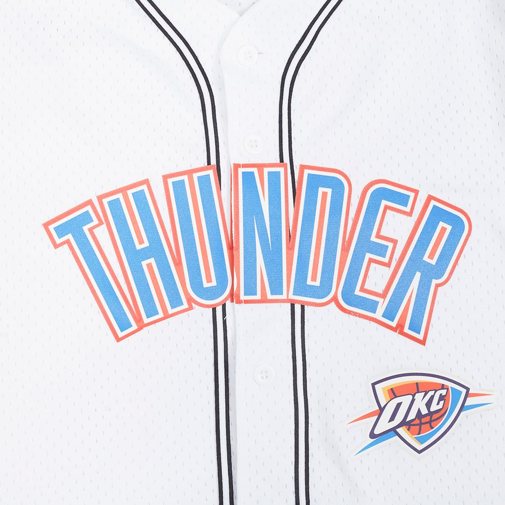 Pro Standard Men's Oklahoma City Thunder White Classic Mesh Button Down Shirt product image
