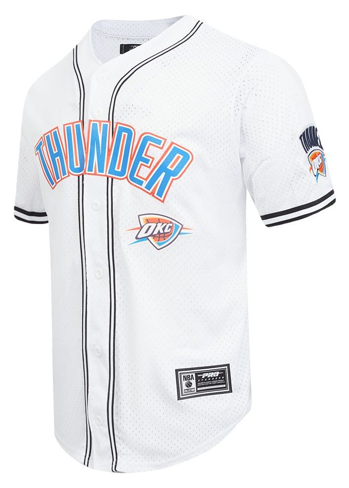 Pro Standard Men's Oklahoma City Thunder White Classic Mesh Button Down Shirt product image