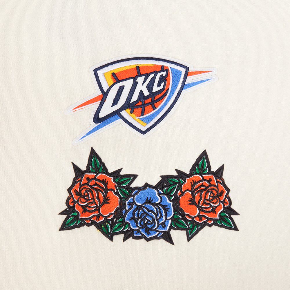 Pro Standard Men's Oklahoma City Thunder Off White Fire And Roses Washed Hoodie product image