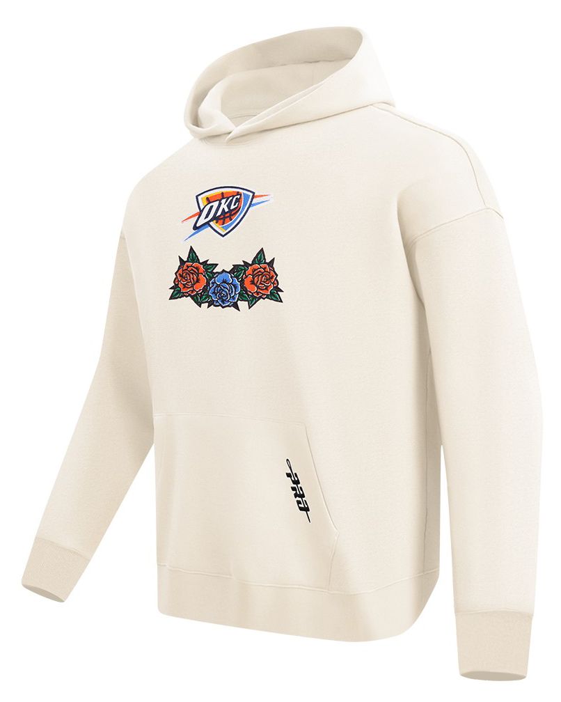 Pro Standard Men's Oklahoma City Thunder Off White Fire And Roses Washed Hoodie product image