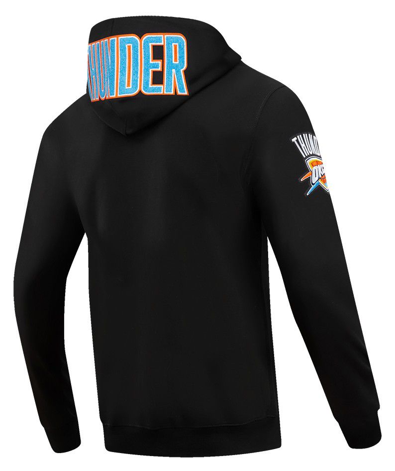 Pro Standard Men's Oklahoma City Thunder Black Classic Chenille Full Zip Hoodie product image