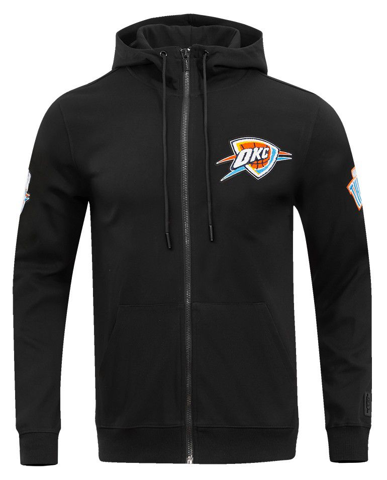 Pro Standard Men's Oklahoma City Thunder Black Classic Chenille Full Zip Hoodie product image