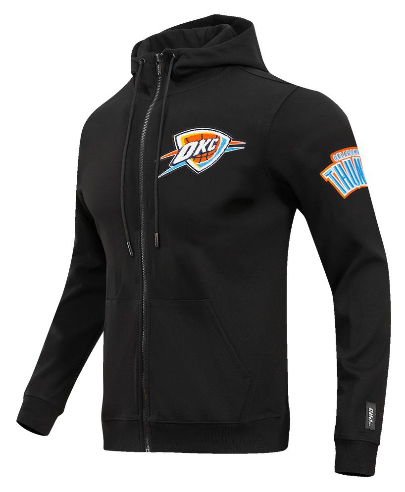 Pro Standard Men's Oklahoma City Thunder Black Classic Chenille Full Zip Hoodie product image