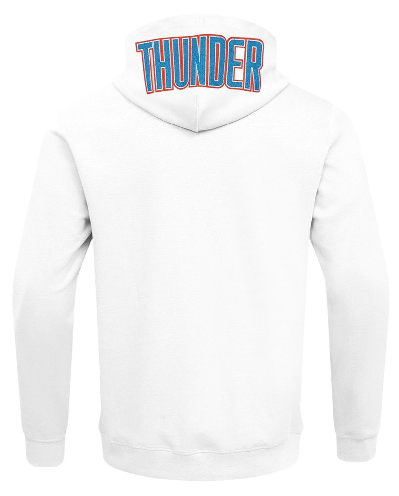 Pro Standard Men's Oklahoma City Thunder White Classic Chenille Full-Zip Hoodie product image