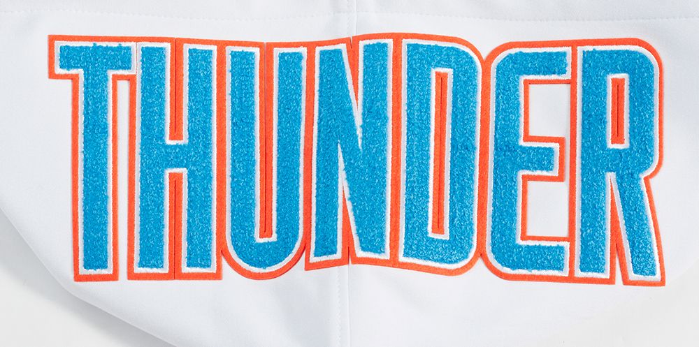 Pro Standard Men's Oklahoma City Thunder White Classic Chenille Full-Zip Hoodie product image