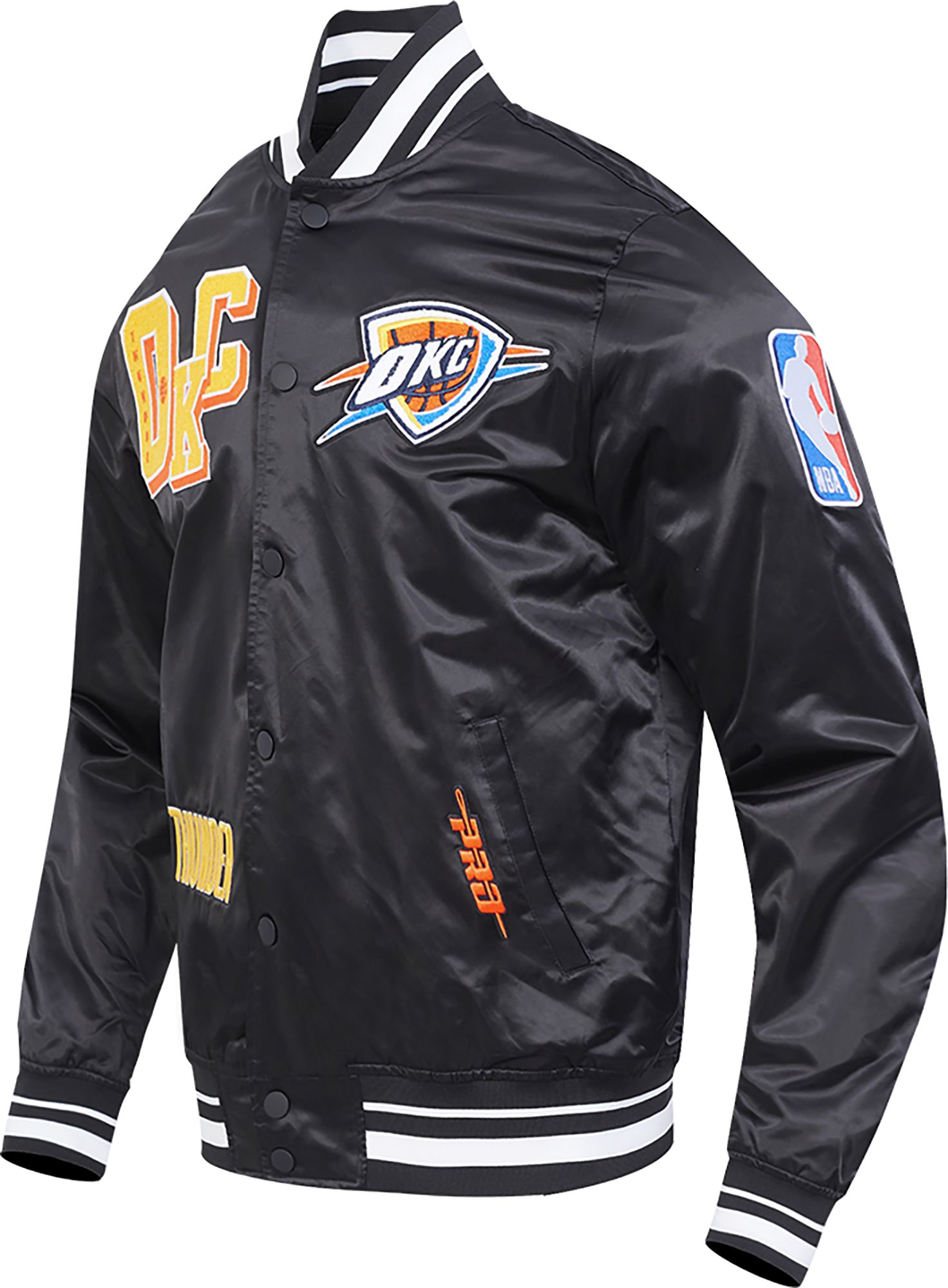 Pro Standard Men's Oklahoma City Thunder Black Crest Emblem Satin Jacket product image