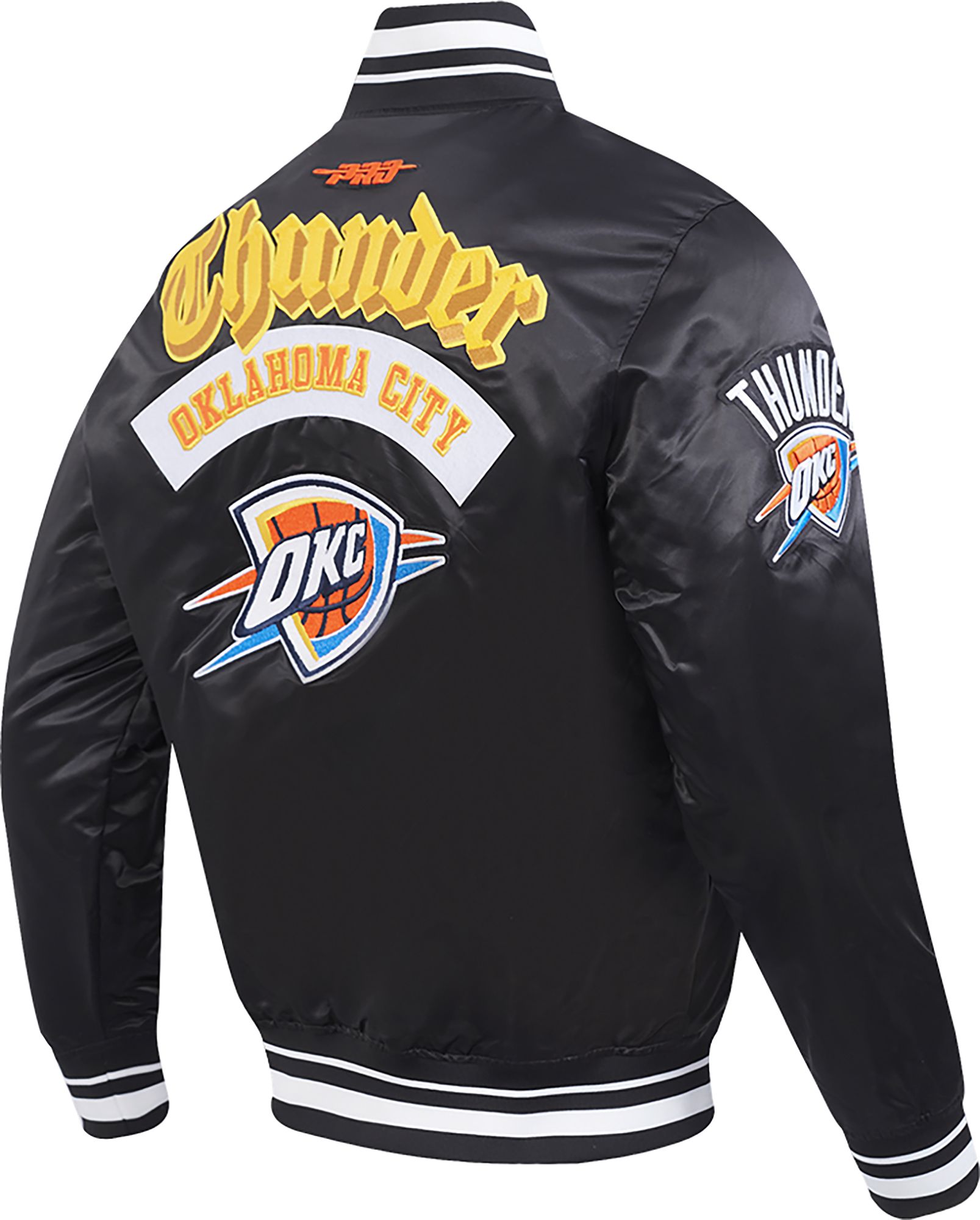 Pro Standard Men's Oklahoma City Thunder Black Crest Emblem Satin Jacket product image