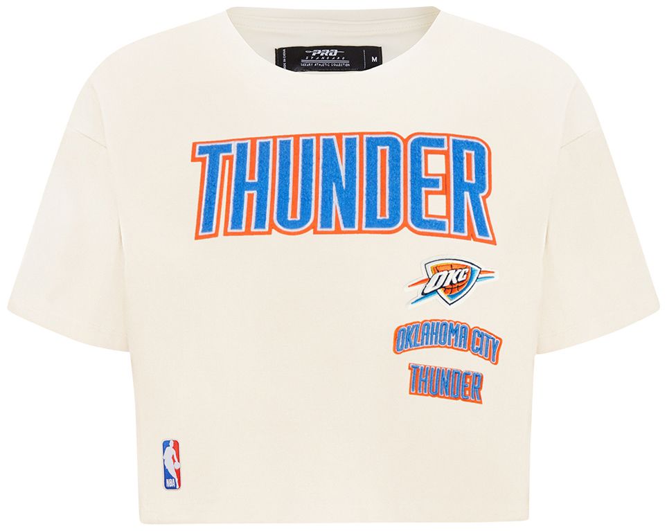 Pro Standard Women's Oklahoma City Thunder Off-White Classic Boxy Cropped T-Shirt product image