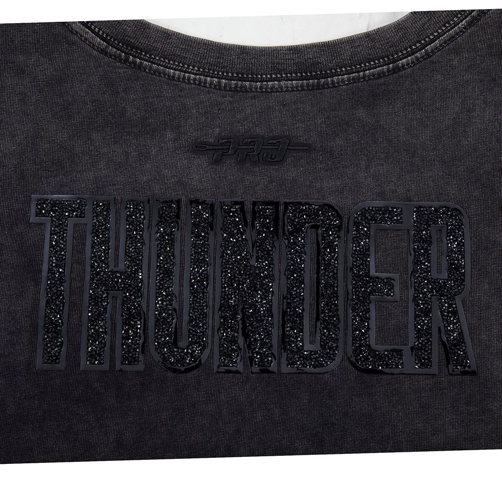 Pro Standard Women's Oklahoma City Thunder Black Crystalline Boxy Cropped T-Shirt product image
